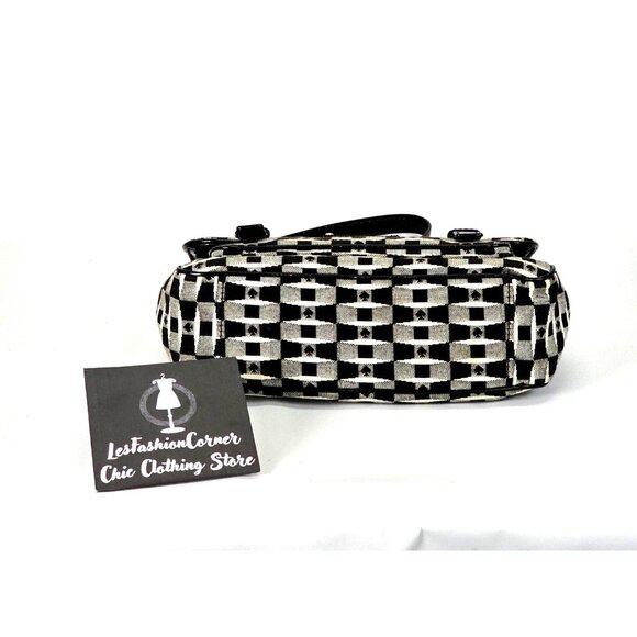 Kate Spade Women's Black White Fabric Essex Scout Purse Messenger Small 1875 - Picture 6 of 12